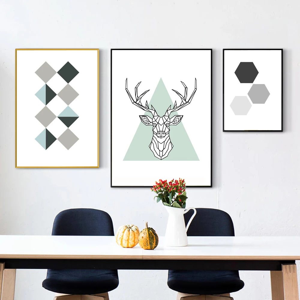 Современная простота искусство шестигранный и Алмазный холст печать Постер без