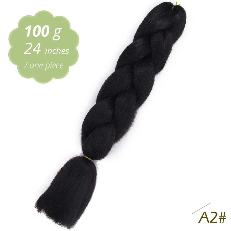 AISI BEAUTY, Синтетические длинные Омбре косички, огромные косички, вязанные волосы, 24 дюйма, 100 г, волосы для наращивания, радужные косички, волосы коричневого цвета - Color: Natural Color