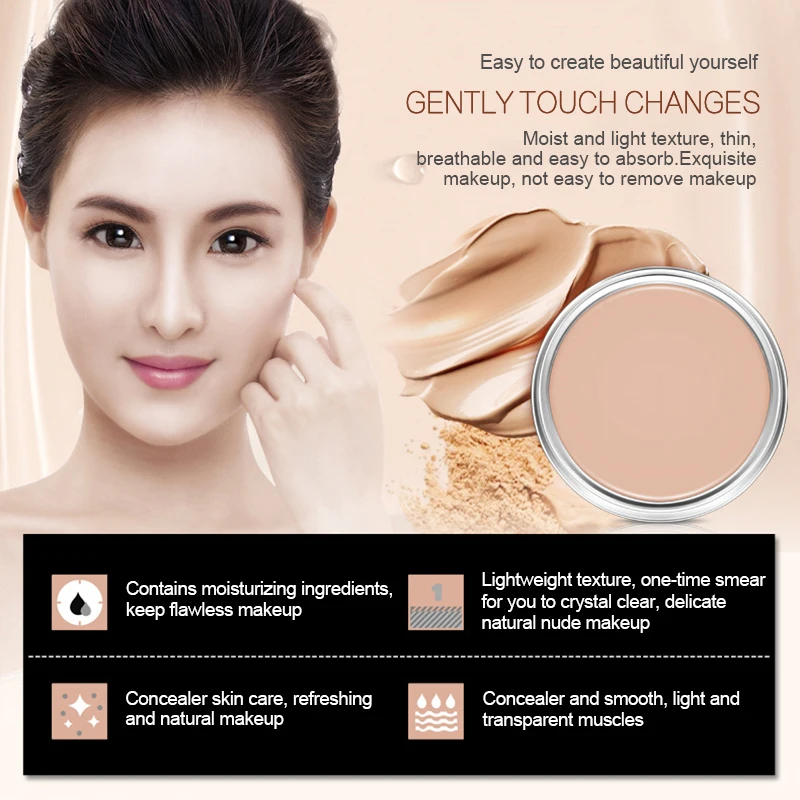 Крем консилер для лица BIOAQUA нюдовая палитра макияжа водостойкая натуральная