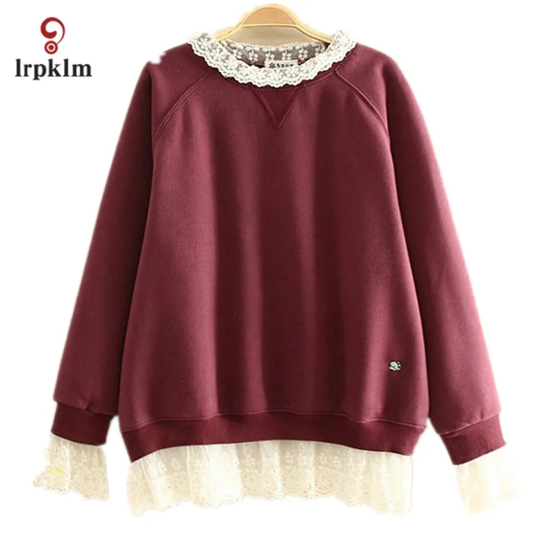 Весна 2020 с длинным рукавом Свободные Поддельные два предмета кружева лоскутное