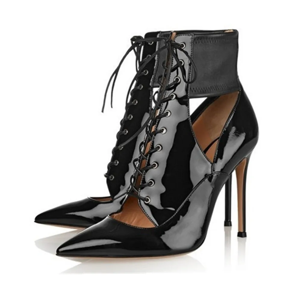 Женская обувь из лакированной кожи на высоком каблуке с ремешком|women ankle boots|ankle
