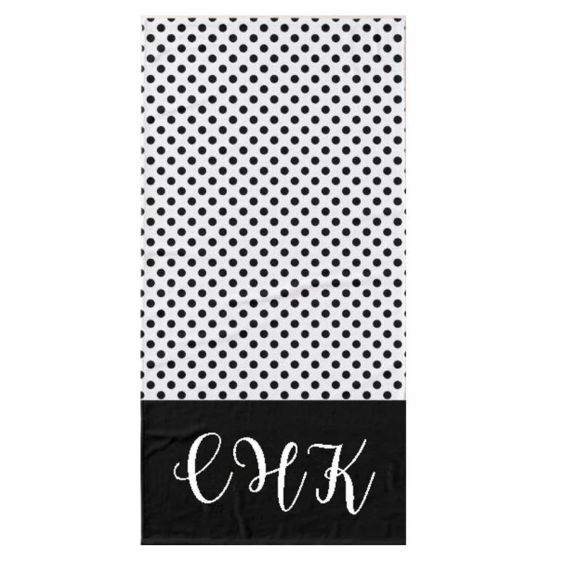 Модное пляжное полотенце для душа в горошек с монограммой на заказ из микрофибры