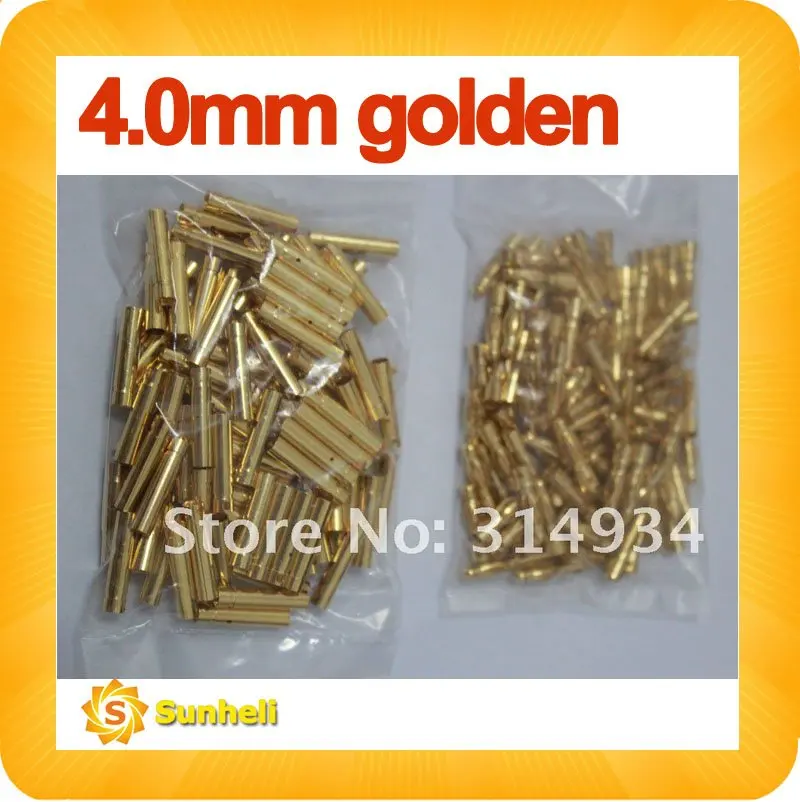 100 пар/лот 4 мм разъем типа банан мм|bullet connector|4mm bullet connectorgold connector |