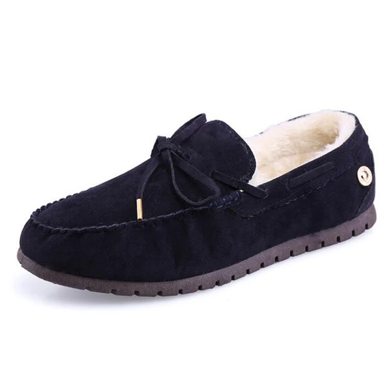 Замша Кожа Мужчины Зима ShoesStyle Ручной Теплый Плюс Размер Человек Зимний Снег