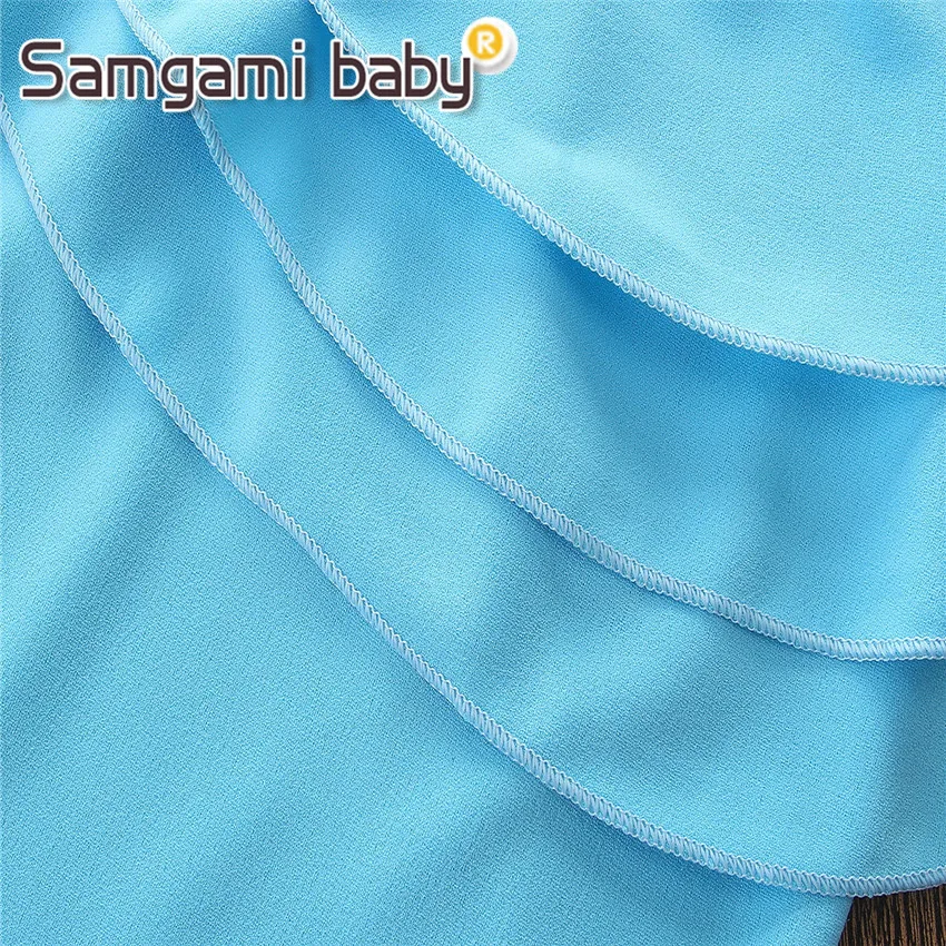 SAMGAMI BABY Summer Girls Clothes Sleeveless Sky Blue Tops Parent Child Outfit Mother and Daughter Family Matching Tee | Мать и ребенок
