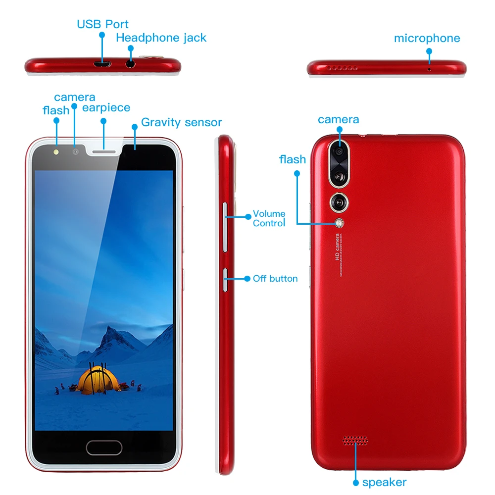 Cectdigi P20 смартфон 5,0 дюймов Большой экран MTK6572 двухъядерный 3g WCDMA Android 4,4 512MB+ 4GB 2.0MP 1500mAh Мобильный телефон с двумя sim-картами