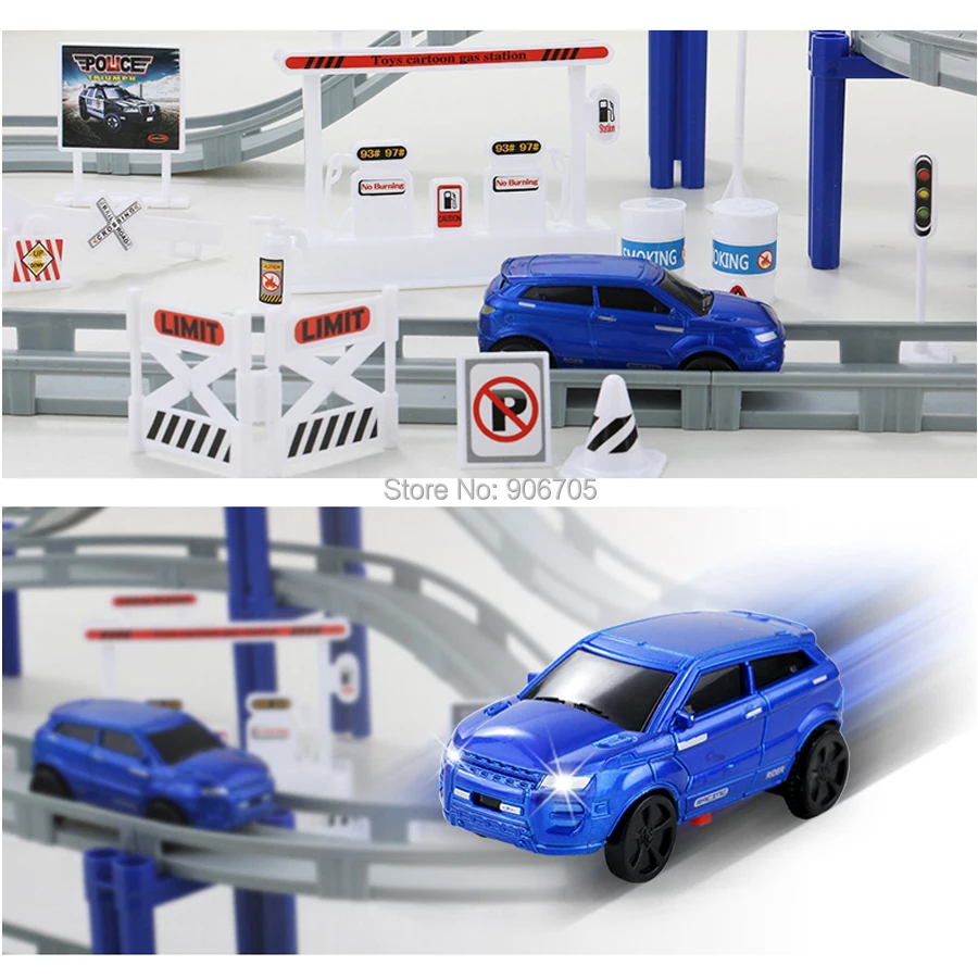 Транспортный строительный слот набор 3 стиля гоночная дорога многослойный