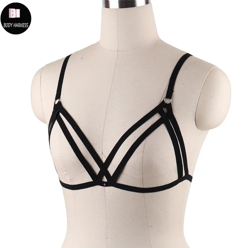 Черная сексуальная женская портупея ручной работы бандаж бюстгальтер