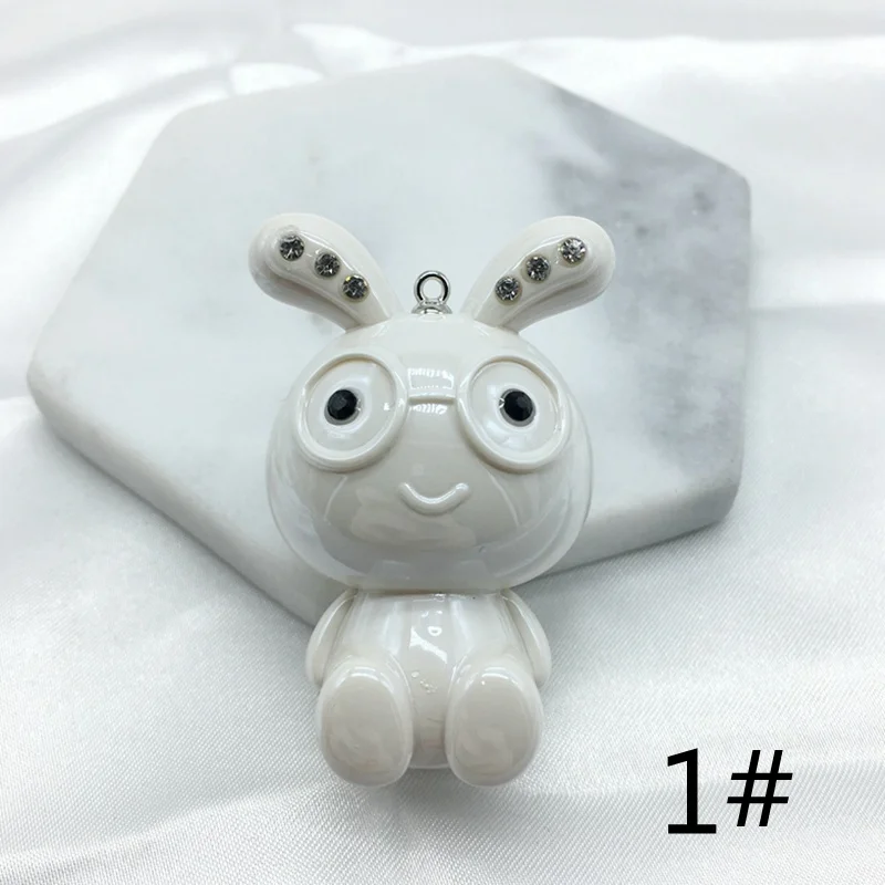 

Acrylic Rabbit Beads For Fashion Jewelry Making Transparent jelly Lacquer varnish Baby DIY Craft Pendant Needlework Accessory