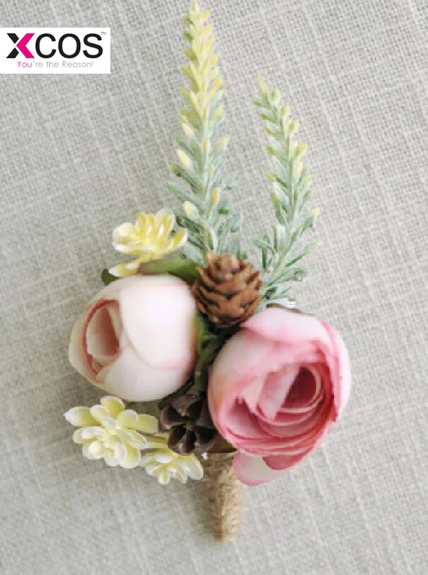 Wedding Prom Boutonniere Flower Brooch Hand Corsage Witness Groom Bridesmaid Groomsmen Wrist Flowers HQ510 |