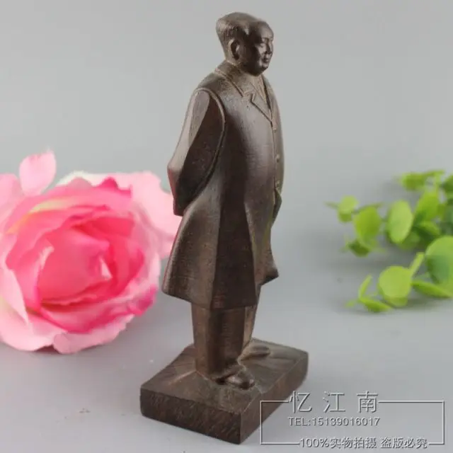 

China collection old wood carving The Chairman Mao Zedong. statue
