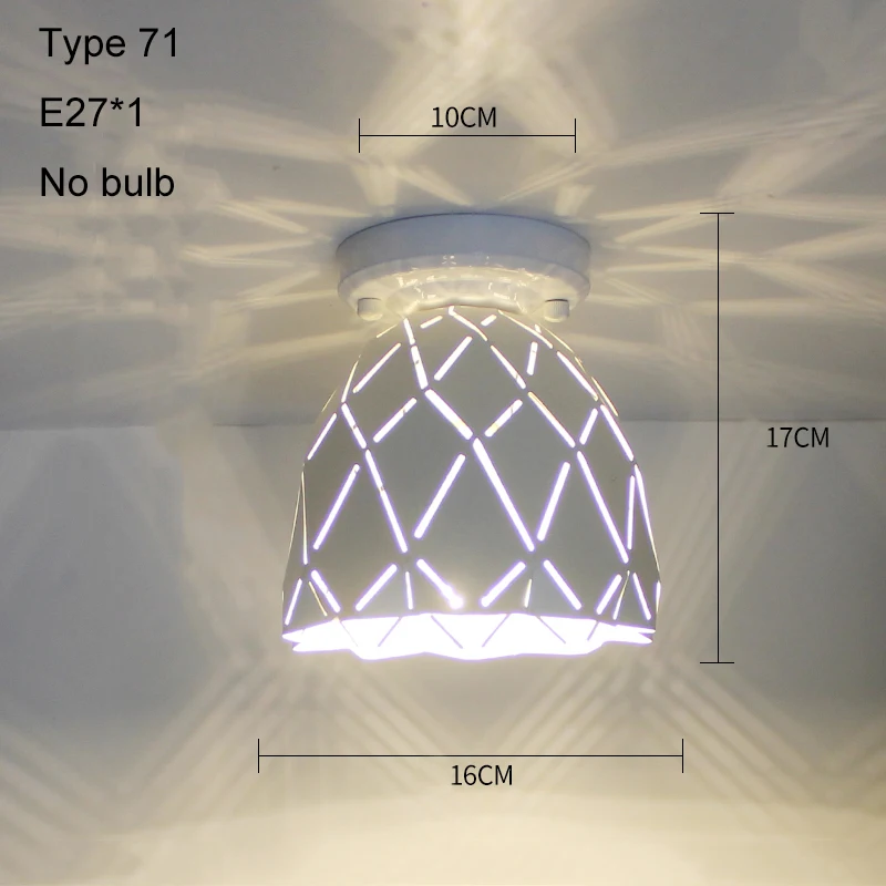 Type 71 no bulb Светодиодные потолочные светильники, современный потолочный светильник, винтажный плафон, клетка, плафон для гостиной, промышленный декор, подвесной светильник - Цвет корпуса: Type 71 no bulb