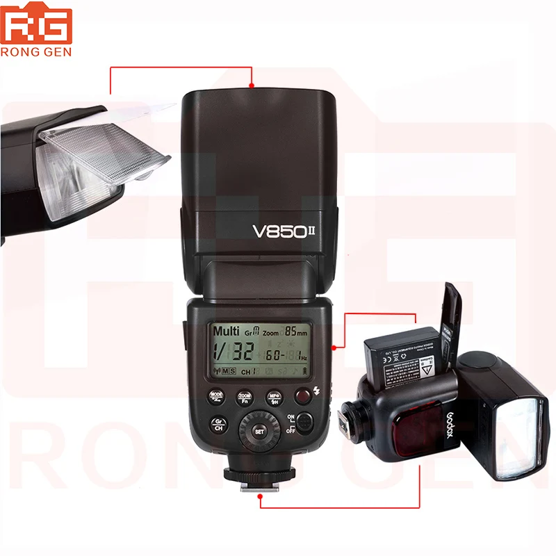 Godox V850 V850II скорость светильник вспышки светильник скорость Светильник w/Перезаряжаемые литий-ионный Батарея для цифровой зеркальной камеры Nikon Canon Olympus Pentax Fujifilm