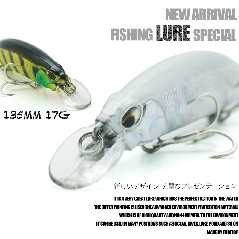 Thritop Новые Воблеры Искусственная Приманка Carp 135мм 17г TP075 Жесткие Воблеры Джеркбейт Рыболовные Минноу Снасти