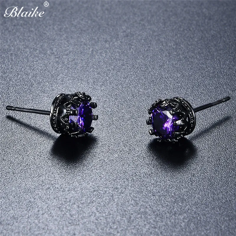 Blaike Boutique маленькие розовые/фиолетовые циркониевые серьги гвоздики для женщин в