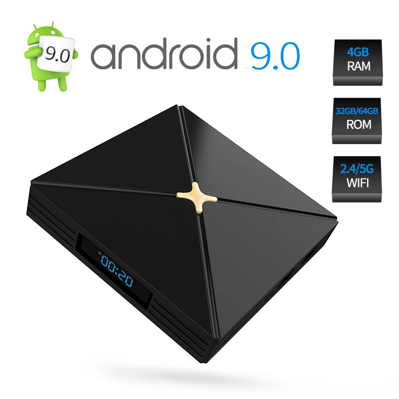 Приставка Смарт ТВ XiPu промышленная на Android 9 0 4 + 32/64 ГБ OS9.0 Wi Fi 2 4/5 8 ГГц|ТВ-приставки
