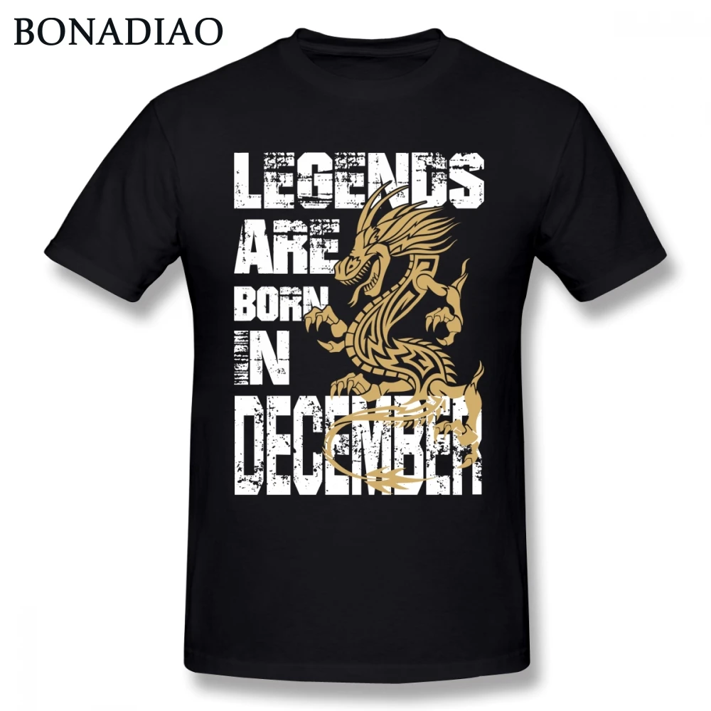 Dragon Legends Born In December футболка для мужчин Качество Camiseta Бесплатная доставка дешевая |