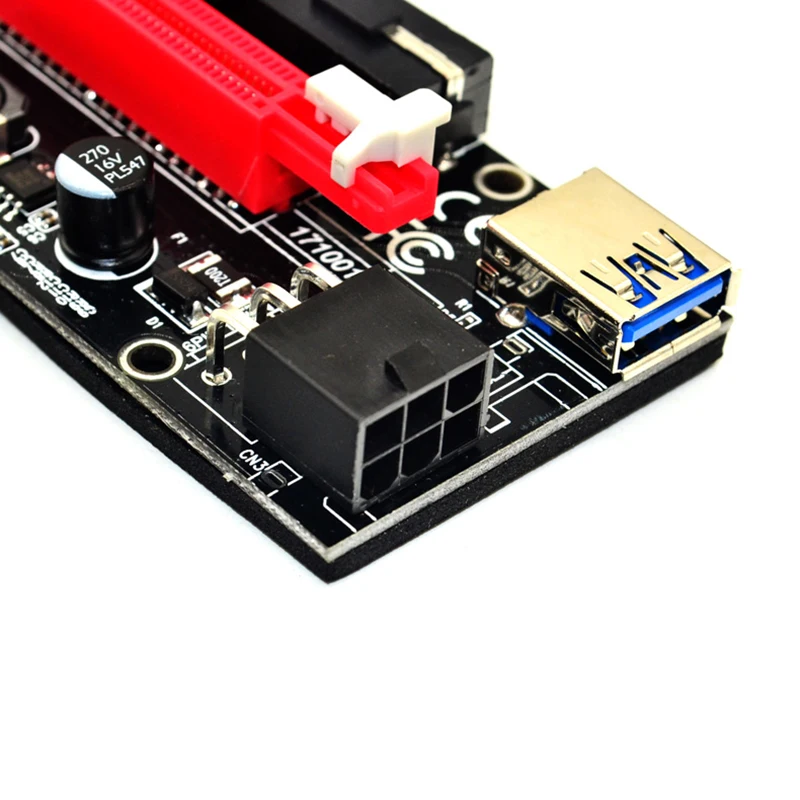 10 шт./лот VER 009s PCI-E Райзер-карта 1x 4x 8x 16x USB 3 0 плата расширения для майнинга 6pin