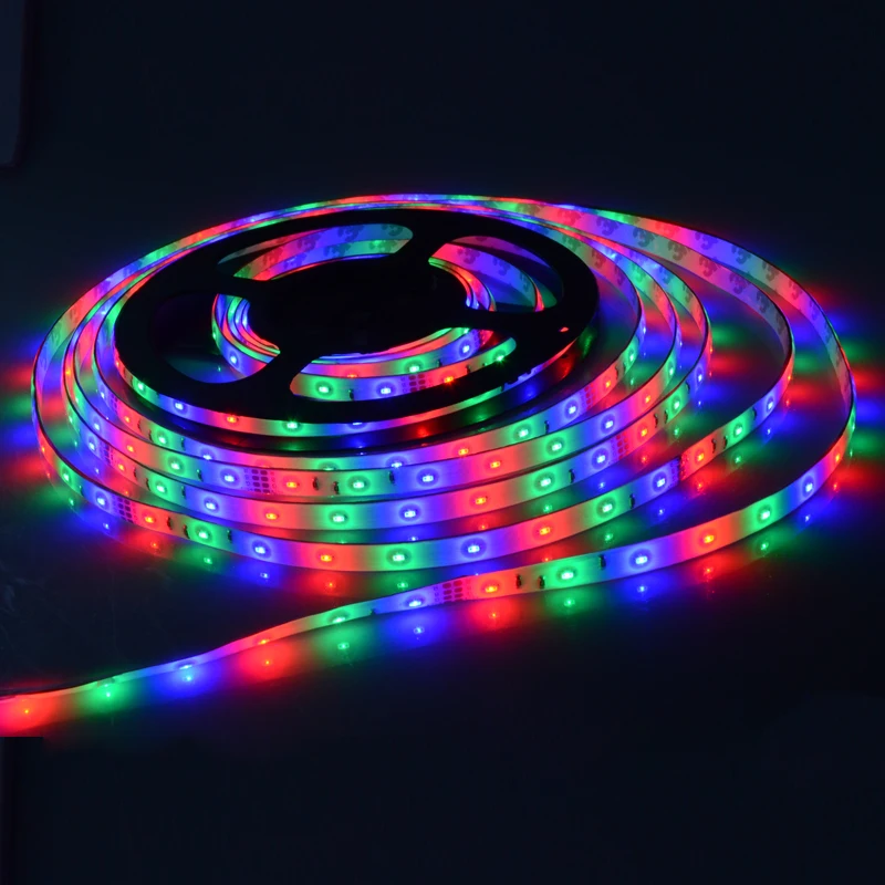 Светодиодная лента Foxanon 3014 RGB гибкая световая 5 м 12 в пост. Тока 54 светодиода/м