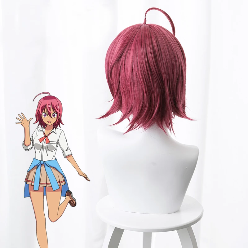 Uruka Takemoto темно красные синтетические волосы для косплея аниме Bokutachi wa Benkyou ga Dekinai