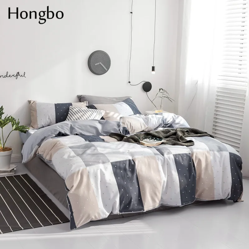 Комплект постельного белья Hongbo новинка весны 2019 в клетку горошек креативный