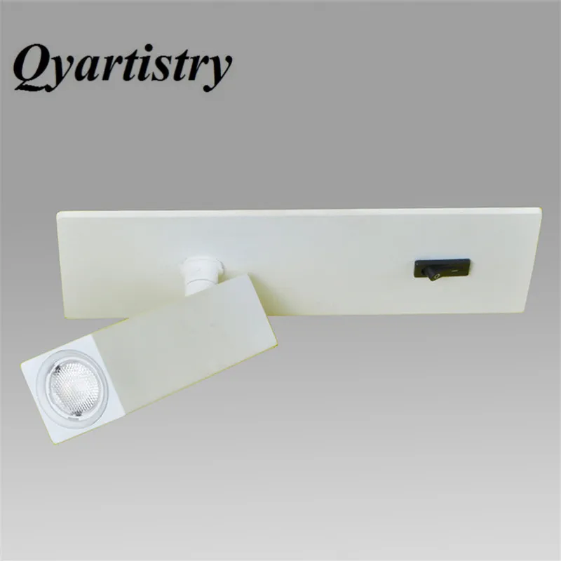 

2018 new free delivery modern simple square shaking switch hotel clubhouse bedside study LED wall lamp reading lamp AC 90-260V