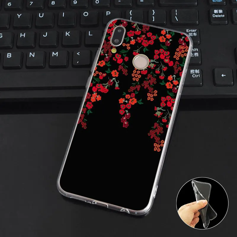 Мягкий силиконовый чехол из ТПУ с цветочным принтом и пионами L222 для Huawei P8 P9 P10 P20