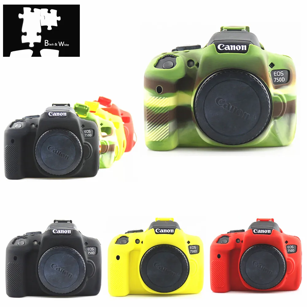Силиконовая кожа брони чехол для корпуса протектор камеры Canon EOS 750D|Сумки
