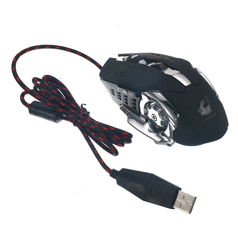 Professional Ergonomic Pro Wired LED Light 4000DPI Optical Usb Computer Gamer Mice Gaming Mouse Metal Plate |