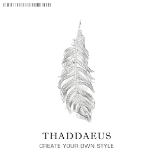 Подвеска с белыми перьями, Ювелирное Украшение в европейском стиле, модное ювелирное изделие из стерлингового серебра 2019 пробы, подарок для женщины, 925