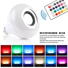 E27 Беспроводной Bluetooth Динамик 12 Вт RGB лампа светодиодный
