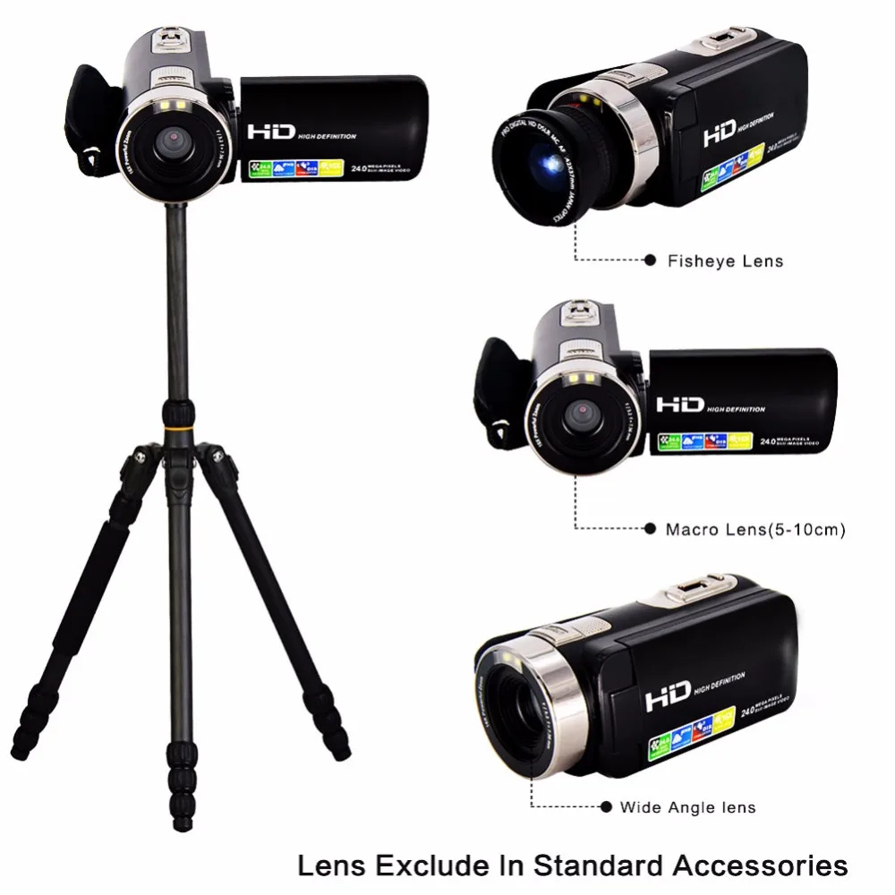 Marvie hdv t38 Full HD видео Камера видеокамера 1080 P цифрового 16X цифровой зум 24mp