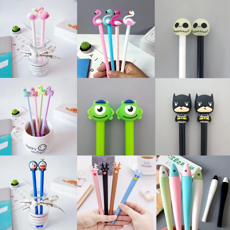 1 шт. милые кавайные черные чернила кошка мультипликационная гелевая ручка