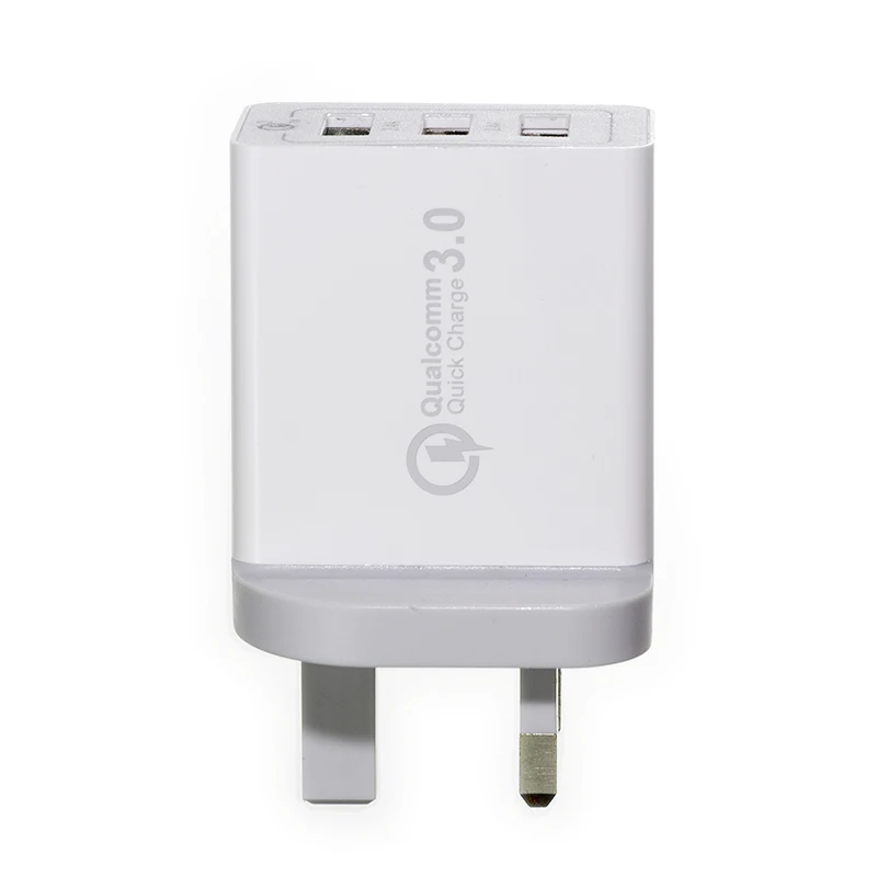 Штепсельная вилка Великобритании Quick Charge 3,0 3USB выход телефон быстро Путешествия адаптер совместимый Ирландия Великобритания Саудовская Аравия Сингапур и т. Д