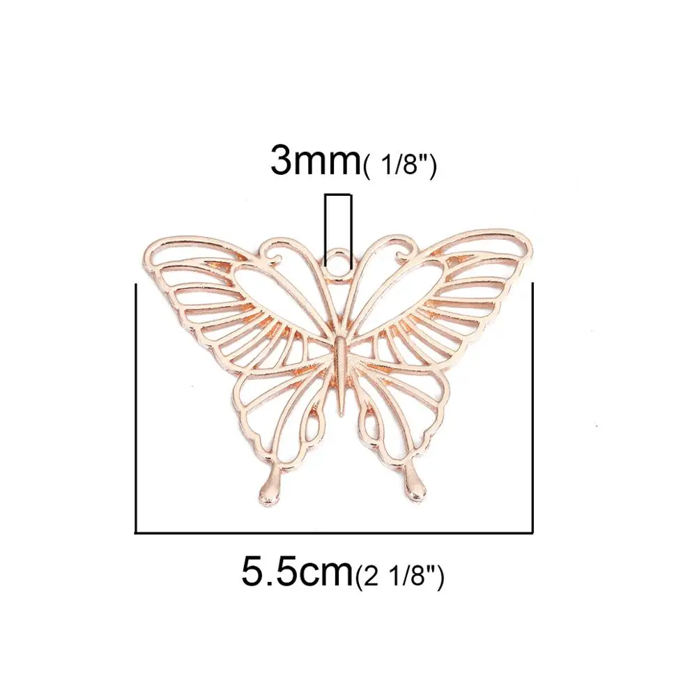 Подвески DoreenBeads из смолы с открытой спинкой розовое золото металлическая