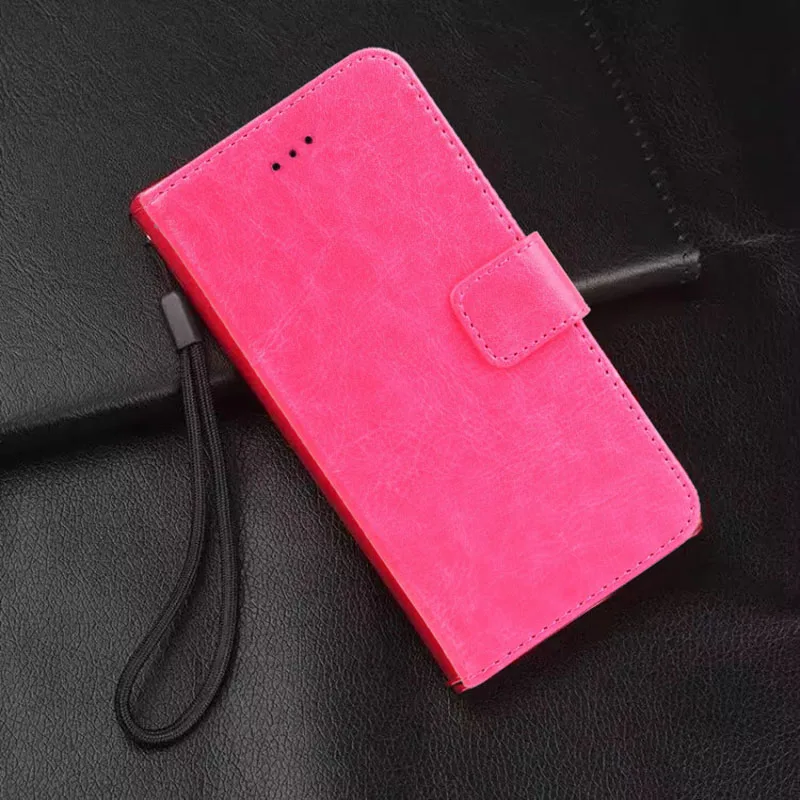 Hot Pink Роскошный чехол-бумажник из искусственной кожи с откидной крышкой, чехол для телефона для huawei Y9 Y7 Y6 P Smart Plus Y5 Y6, подставка, держатель для карт, чехол для телефона - Цвет: Hot Pink