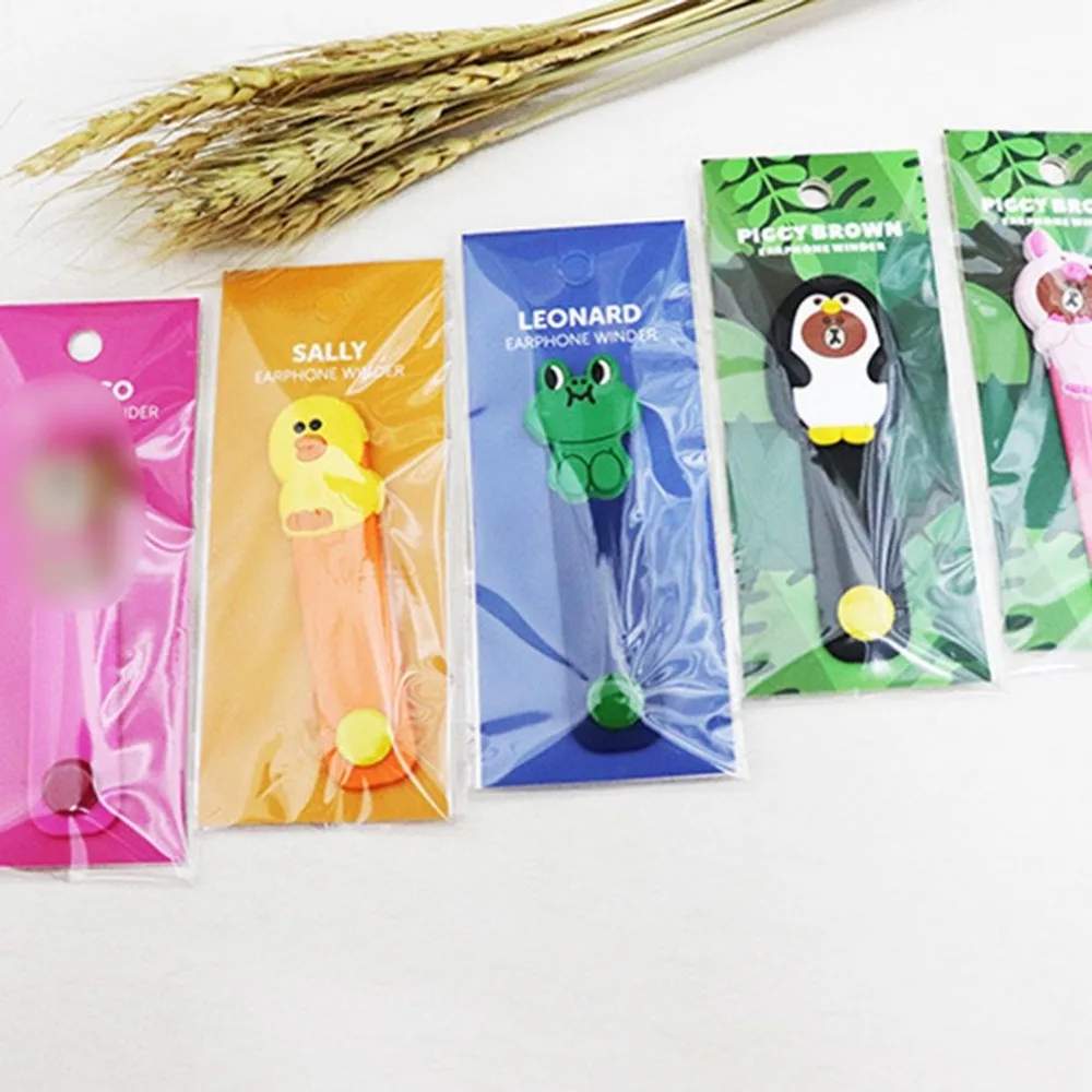 Animated Cartoon Cable Organizer Press Buckle Bobbin Winder Ear Mechanism Storage line Multifunction Receive Bag Clip