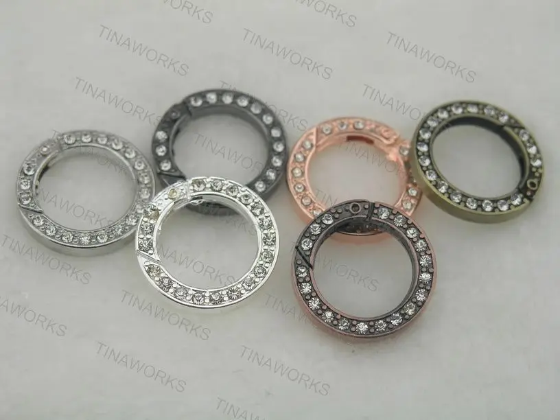 3 Цвета 5 шт хрустальные стразы Весна кольцо застежки круглый кулон покрытый