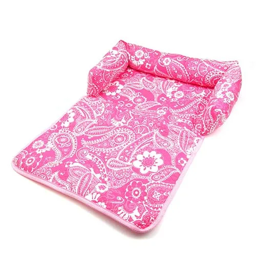 pink white floral Чехол для сиденья, коврик с подголовником для домашних животных, кровати для собак, диваны, диваны, одеяло с цветочным принтом, многофункциональные коврики для собак, автомобильные коврики для кресла - Цвет: pink white floral
