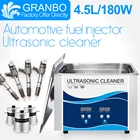 Granbo 4.5L 180 Вт автомобильный инжектор Ультразвуковой очиститель для автозапчастей Топливная форсунка металлические аэрографы распылитель масляный инжектор удалить коробку