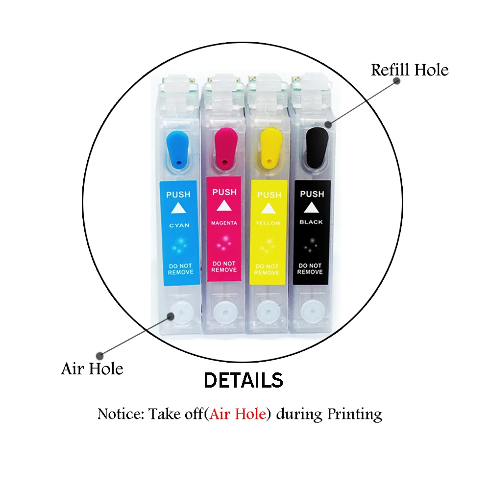 Aomya replacement Refillable Ink Cartridge For EPSON T0631 - T0634 STYLUS C67 C87 CX3700 CX4100 CX4700 Printer | Компьютеры и офис