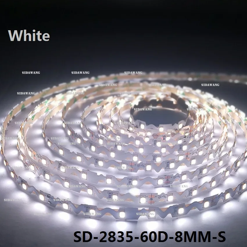 CRI &gt 90 + Ra дневной свет белый 4000K SMD2835 зигзаг Светодиодная лента супер яркая 8 мм в