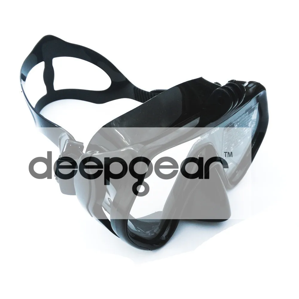 Deepgear камера маска для подводного плавания одно окно закаленная маска для Взрослых Черная Силиконовая Маска Для Gopro Аксессуар для xiaoyi SJ камера s