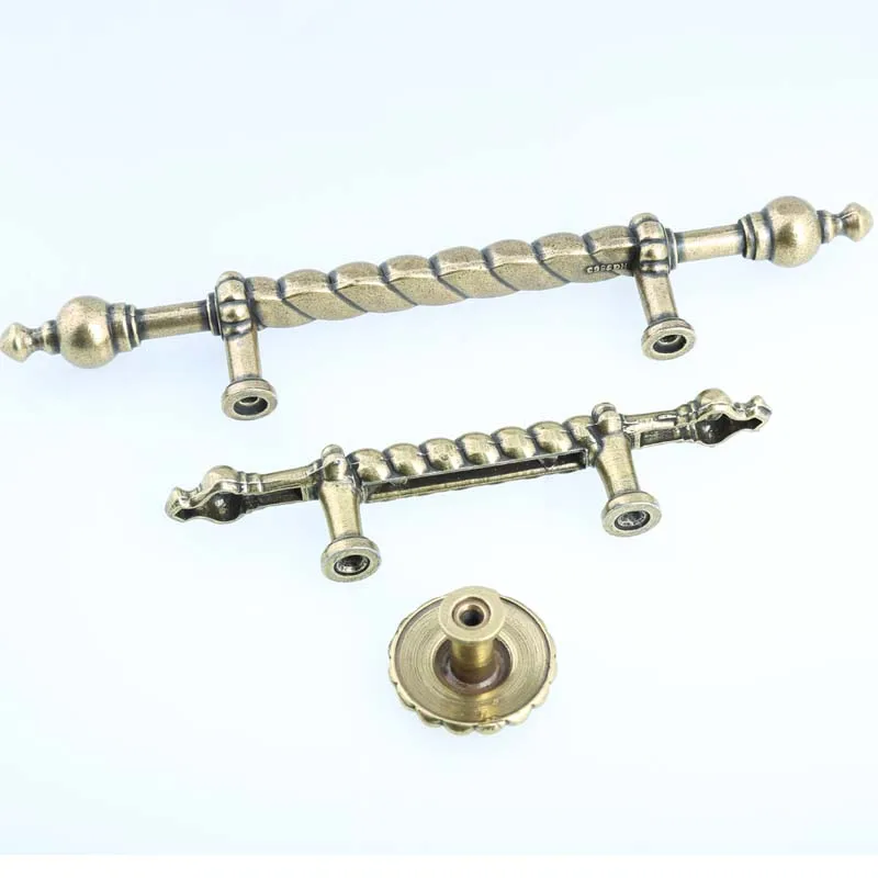 Ручка мебельная бронзовая в винтажном Европейском стиле 210 мм|drawer knobs|brass drawer