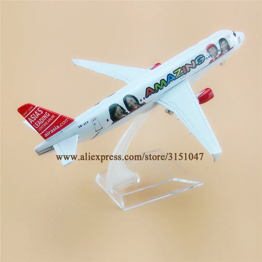 16 см воздушная Азия удивительный Airbus 320 A320 модель самолета сплав металла литья