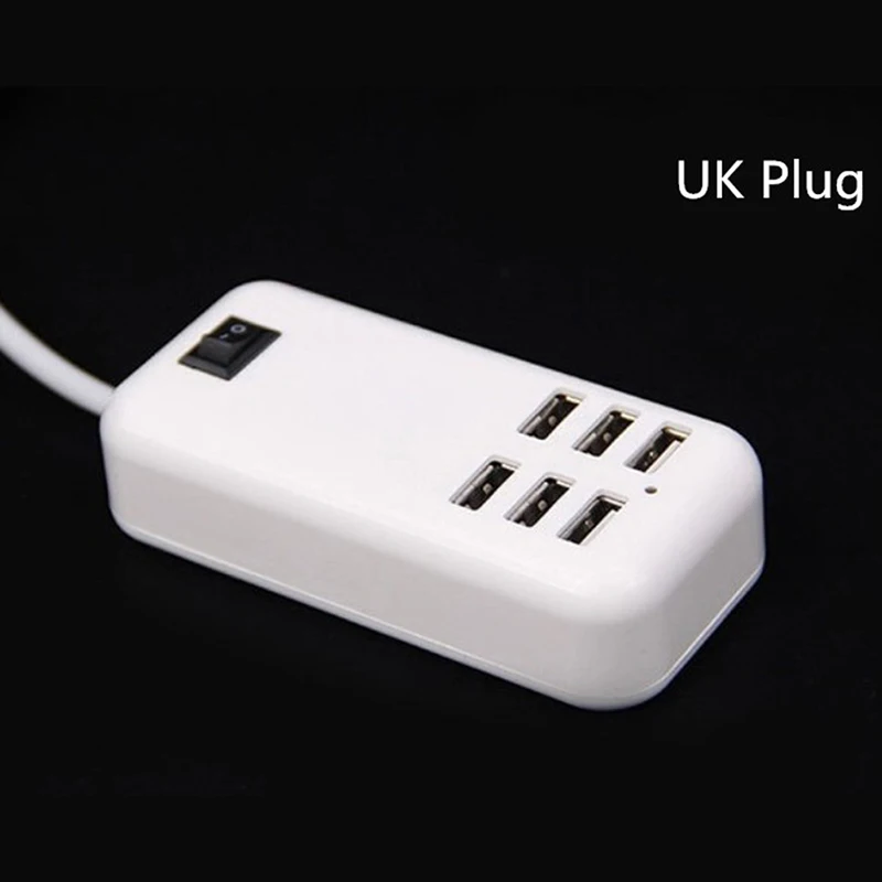 6 портовый USB зарядное устройство Настольный смарт адаптер 5 В/2 1 а Быстрая зарядка