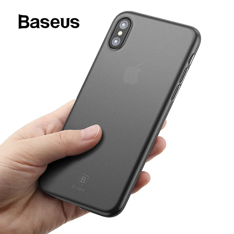 Baseus Luxury Ultra Thin Phone Case for iPhone X Slim Frosted Cover Transparent Smooth Back For Fundas |