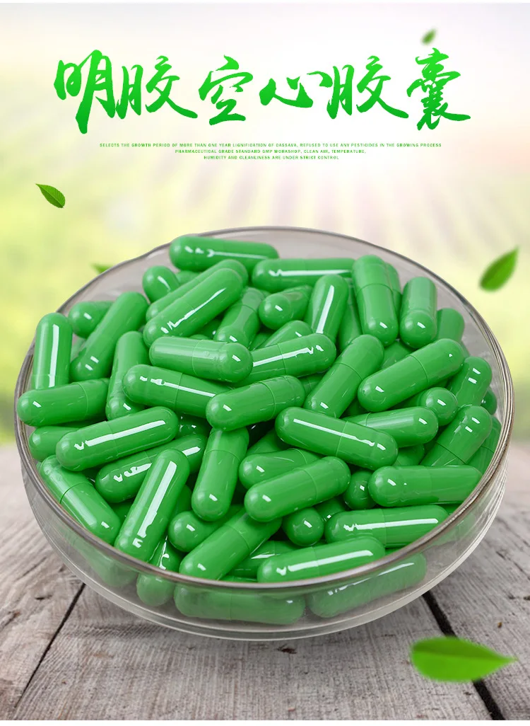 size 0 10000pcs light green-light green gelatin empty capsules, hollow gelatin capsules, empty pill capsule,medicine capsule 0#