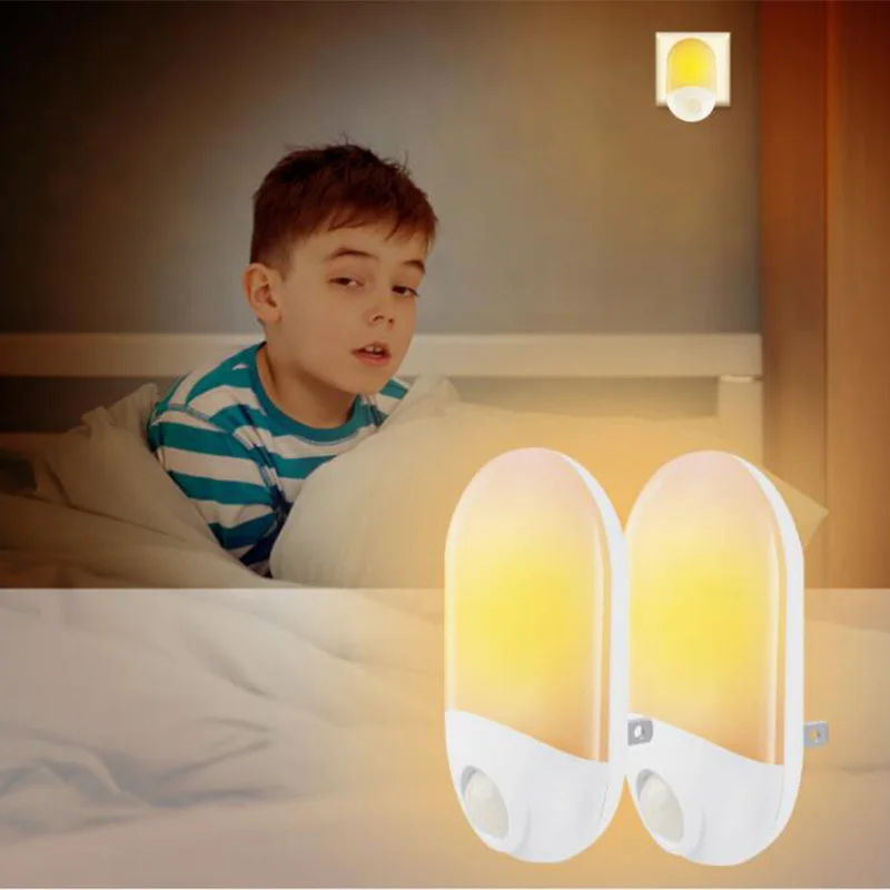 PIR датчик движения ночные светильники Plug and Play светодиодный ночник лампа движение