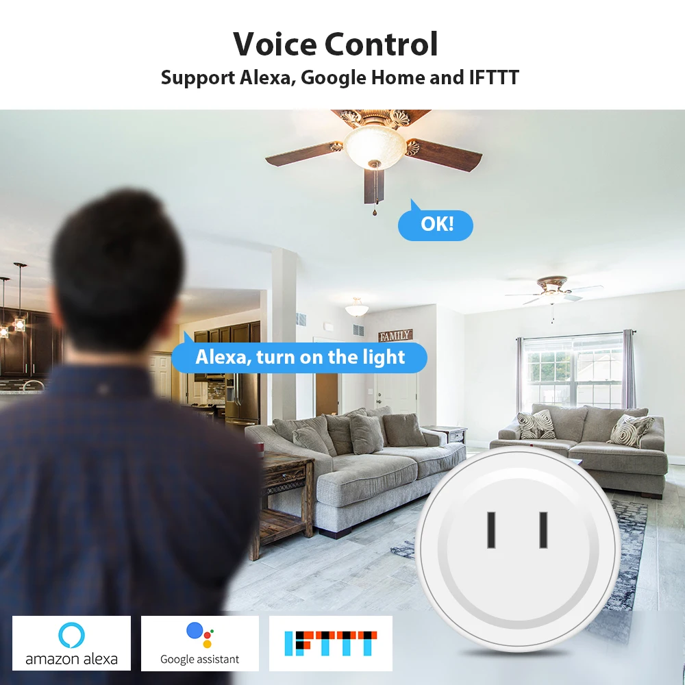 Реле Wifi DveeTech смарт розетка с Amazon Alexa Google Home IFTTT дистанционный переключатель